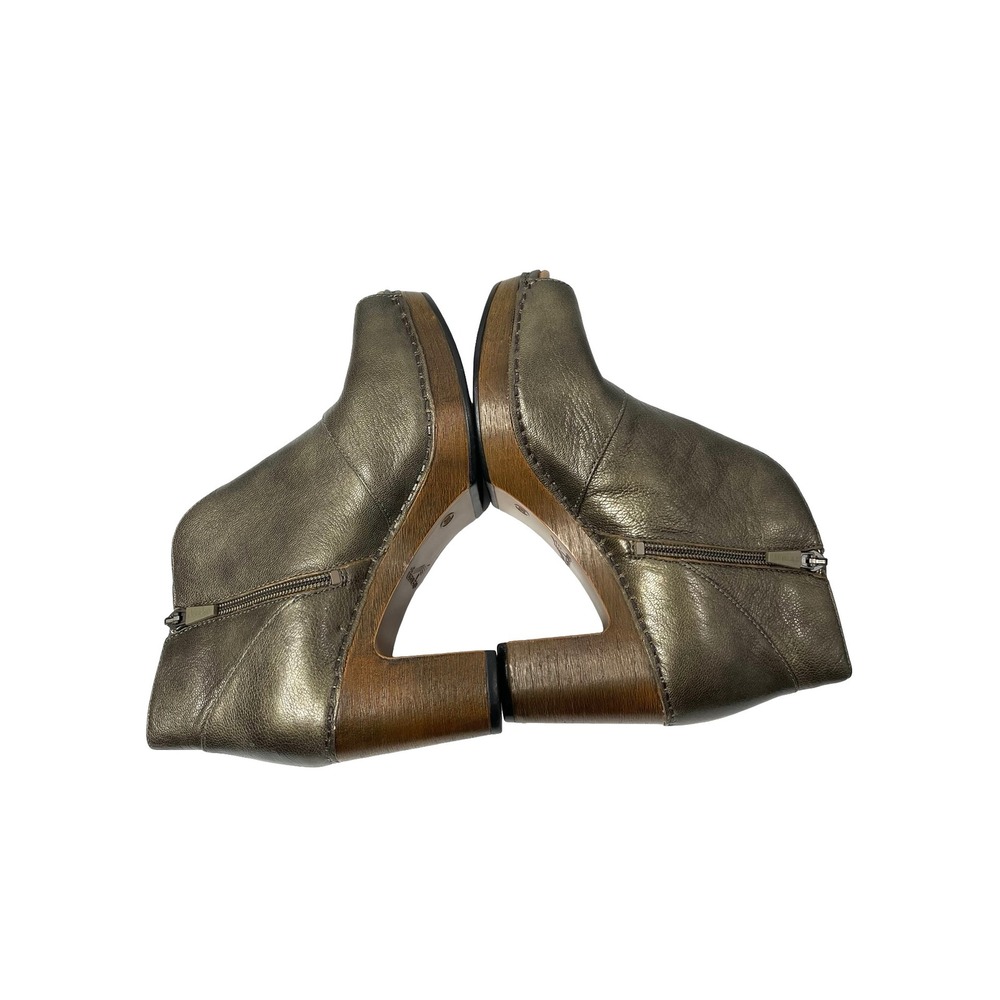 NEW Dansko‎ Delphina peep toe leather ankle booties Size 38 bronze metallic - Picture 7 of 9